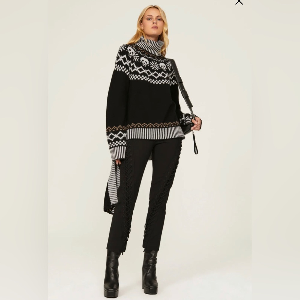 Monse Skull Fairisle Turtleneck Sweater